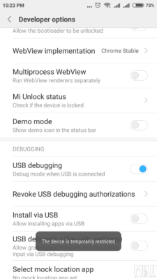 USB Debugging (Security settings)